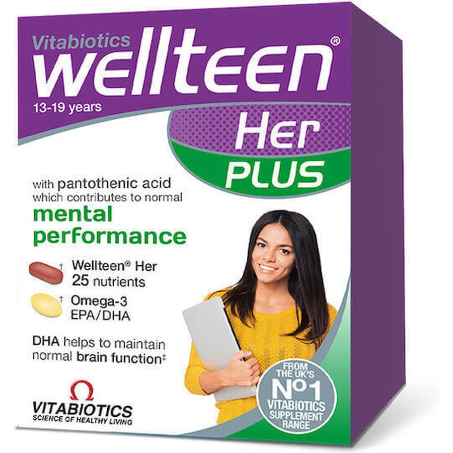 Вітабіотики Wellteen Her Plus Добавка для пам'яті 28 таблеток 28 м'яких гелів: ціни та характеристики