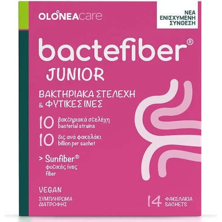Olonea BacteFiber Junior Специальная диетическая добавка 14 пакетиков Клубника: цены и характеристики