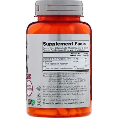 Now Foods Спортивне відновлення ZMA 800 мг 90 капсул: ціни та характеристики