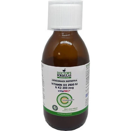 Doctor's Formulas Вітамін D3 2500iu та K2 200мкг Вітамін для зміцнення імунної системи та здоров'я яєць 2500iu 150мл: ціни та характеристики