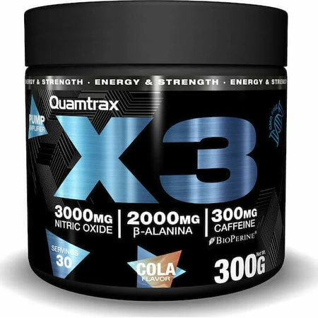 Quamtrax Nutrition X3 Pre-Workout 300 гр Голубая малина: цены и характеристики
