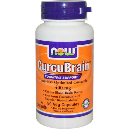 Now Foods Curcubrain Longvida 400 мг добавка для пам'яті 50 рослинних капсул: ціни та характеристики
