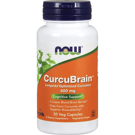 Now Foods Curcubrain Longvida 400 мг добавка для пам'яті 50 рослинних капсул: ціни та характеристики