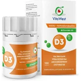 WestΜed H&B VitaWest Витамин D3 Витамин для укрепления иммунной системы и здоровья птицы 1400iu 35mg 100 таблеток