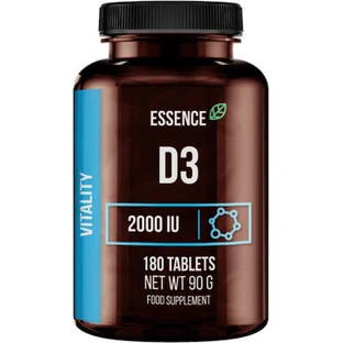 Вітамін D3 для підтримки імунітету та здоров'я яєць Essence Nutrition 2000iu 180 таблеток