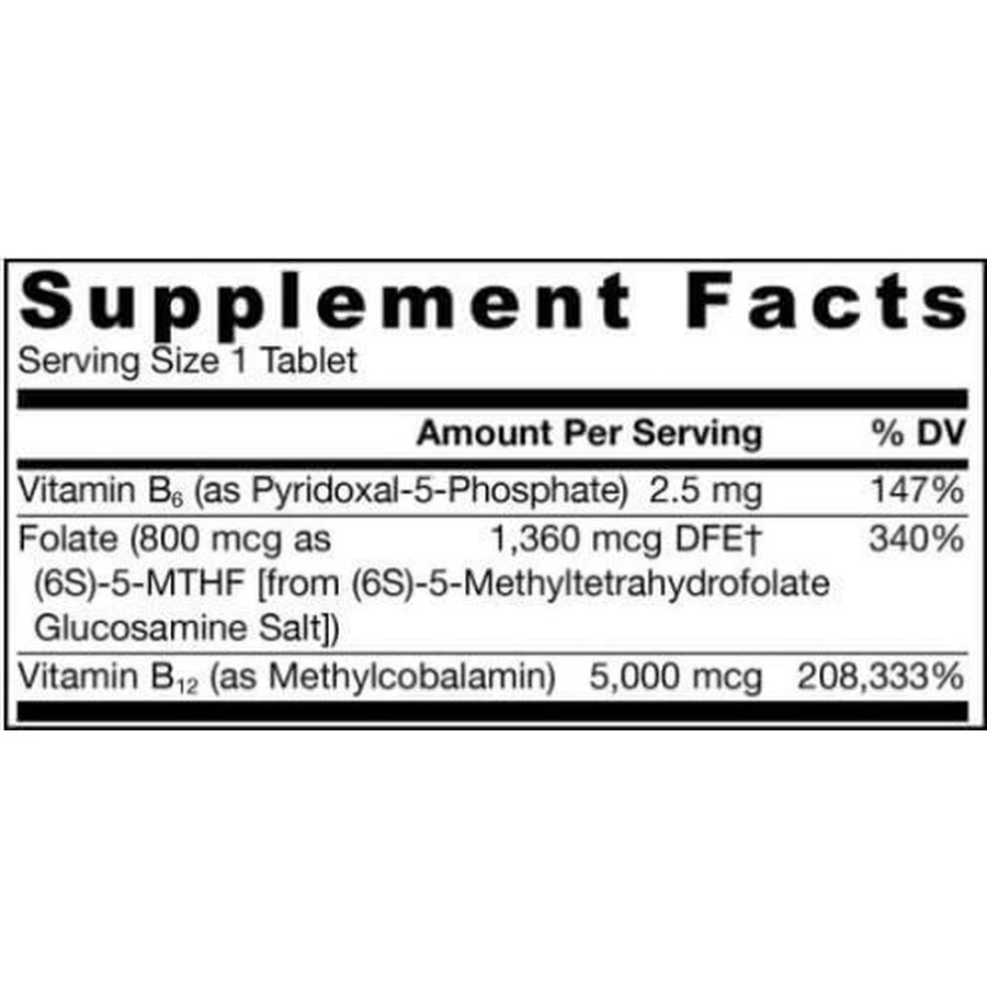 Jarrow Formulas Метил B-12 5000мкг + Метил Фолат 800мкг Витамин для здоровья нервов 60 жевательных таблеток: цены и характеристики
