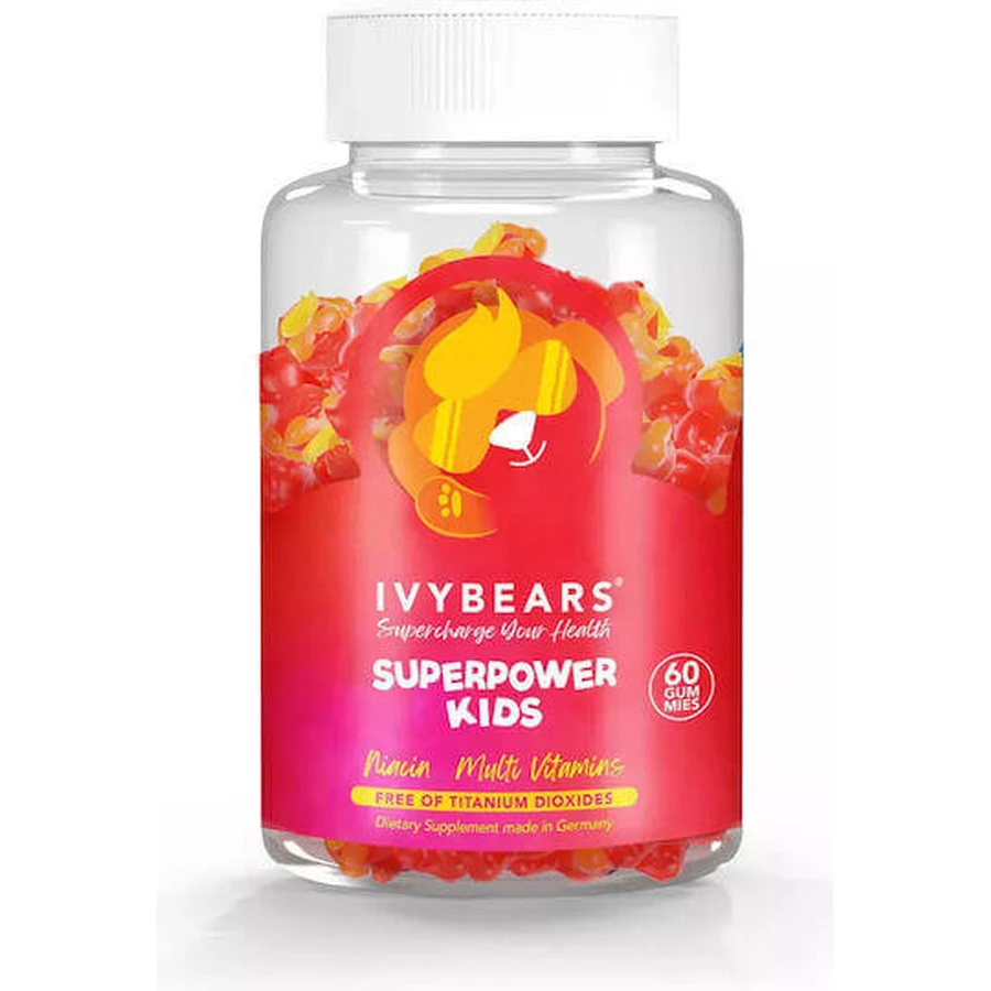 Полівітамінний мультивітамінний комплекс IvyBears Superpower Kids для зміцнення енергії та імунної системи 60 желейних цукерок: ціни та характеристики