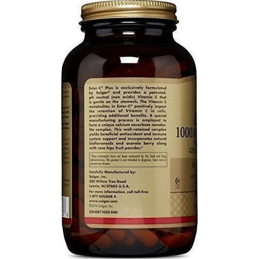 Solgar Ester-C Plus Вітамін для підтримки імунітету, шкіри та антиоксидантної дії 1000 мг 90 таблеток: ціни та характеристики