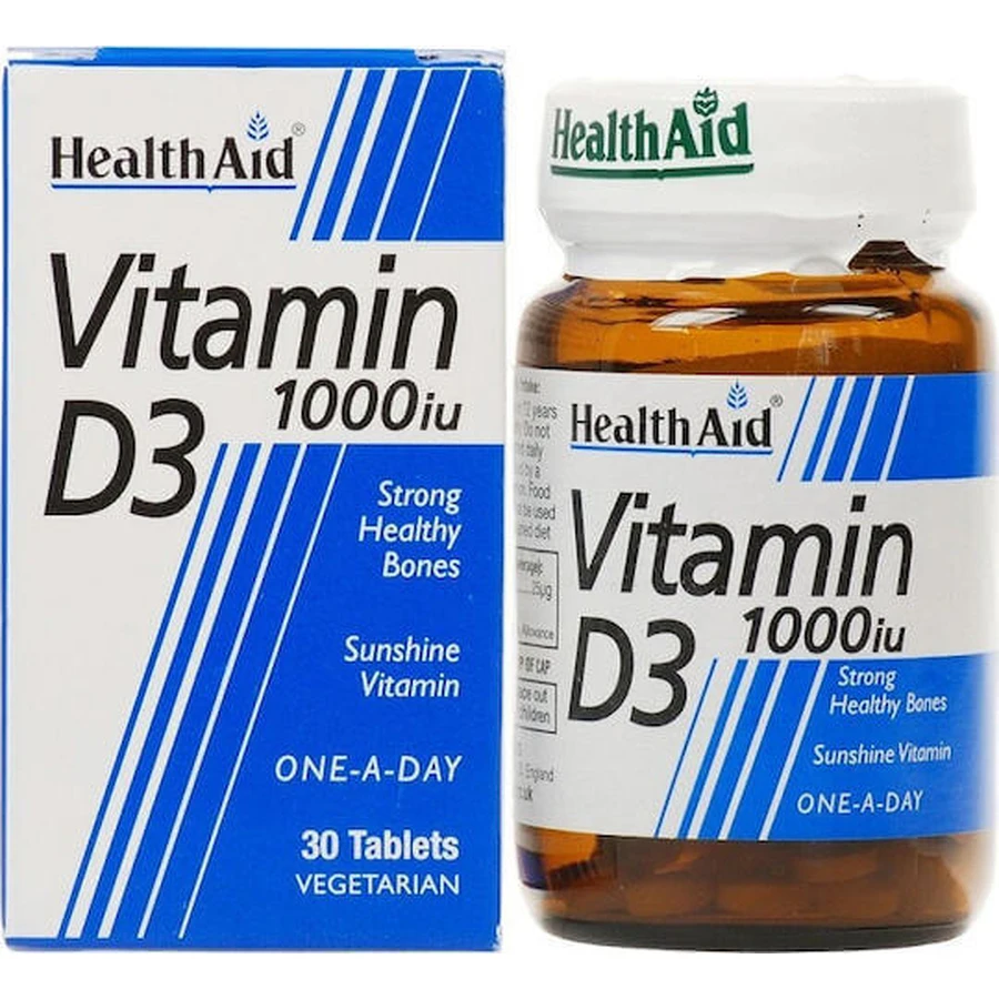 Health Aid Витамин D3 Витамин для укрепления иммунной системы и здоровья яиц 1000iu 30 x 1 таблетка: цены и характеристики