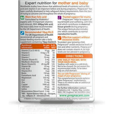 Vitabiotics Pregnacare Original Pregnancy Supplement 30 tabs: цены и характеристики