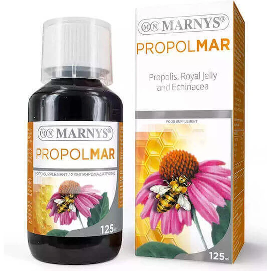 Marnys Propolmar Сироп для захисту імунної системи з прополісом, маточним молочком, ехінацеєю, цинком і вітаміном С 125 мл: ціни та характеристики