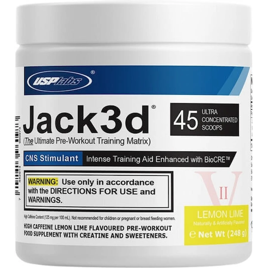 USP Labs Jack3d Advanced Pre Workout Supplement 250gr Lemon and Lime: цены и характеристики
