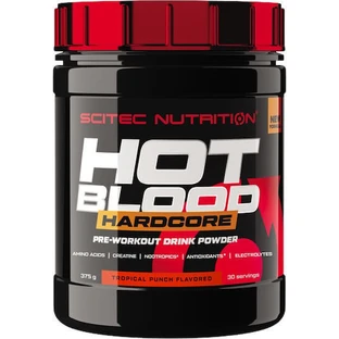 Scitec Nutrition Hot Blood Hot Blood No-stim Предтреніровочний напій Порошкова предтреніровочна добавка 375гр Тропічний пунш