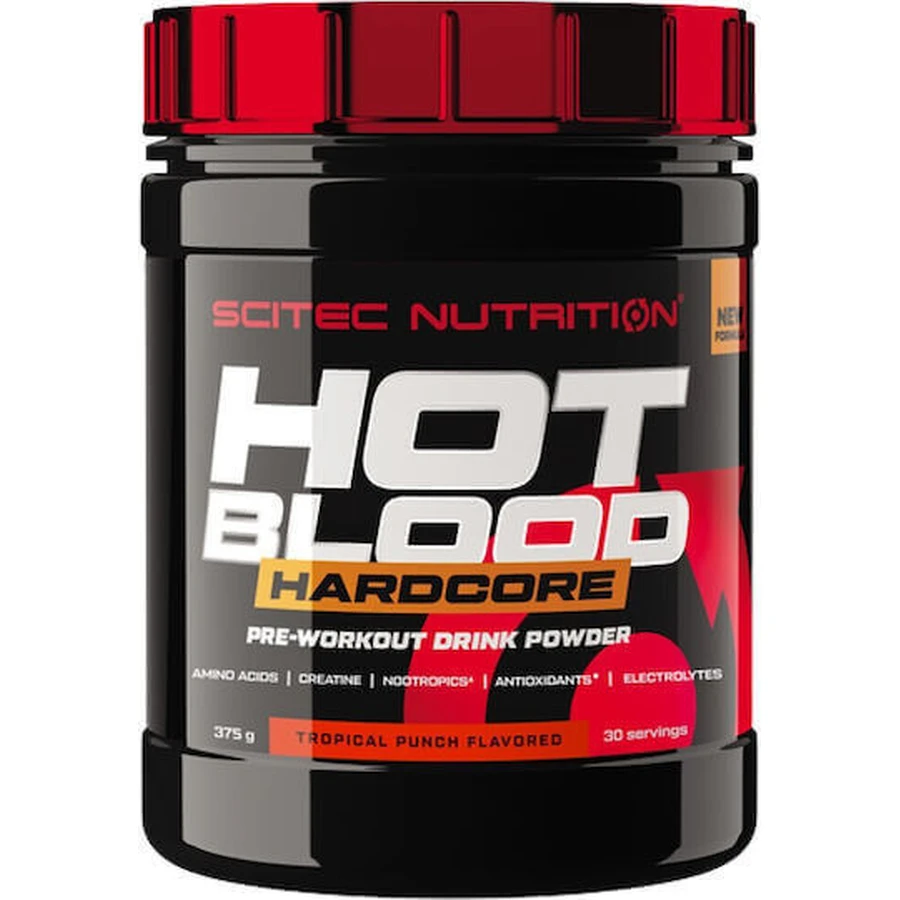 Scitec Nutrition Hot Blood Hot Blood No-stim Предтреніровочний напій Порошкова предтреніровочна добавка 375гр Тропічний пунш: ціни та характеристики