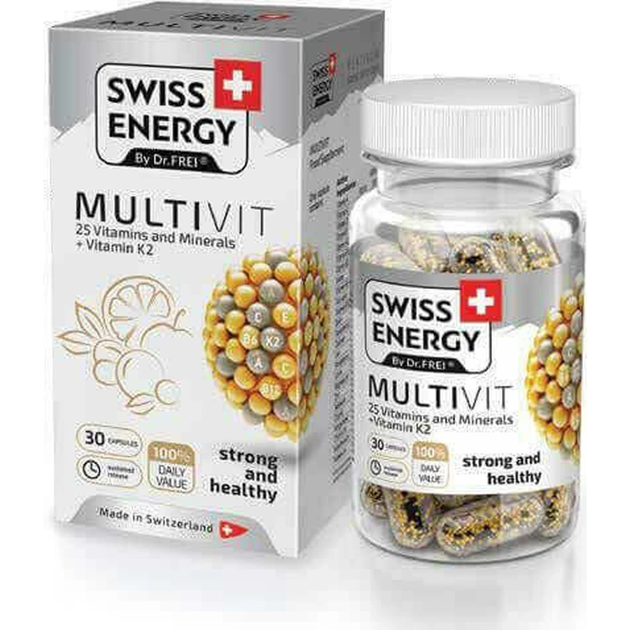 Swiss Energy Multivit Мультивитамины для энергии и укрепления иммунной системы 30 капс: цены и характеристики