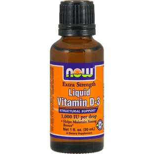 Now Foods Жидкий витамин D-3 для поддержки иммунитета и здоровья яиц 1000iu 30 мл