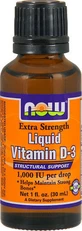 Now Foods Жидкий витамин D-3 для поддержки иммунитета и здоровья яиц 1000iu 30 мл