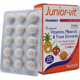 Health Aid Junior-Vit Мультивитамины для энергии, волос и кожи Тутти Фрутти 30 жевательных таблеток