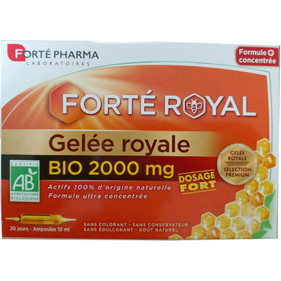 Forte Pharma Gelee Royale Вітамін для енергії, імунної системи та волосся 2000 мг 20 х 10 мл: ціни та характеристики