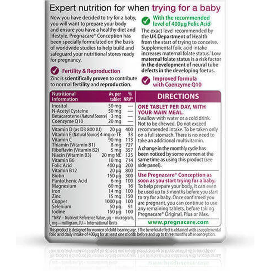 Vitabiotics Pregnacare Before Conception Pregnancy Supplement 30 caps: цены и характеристики