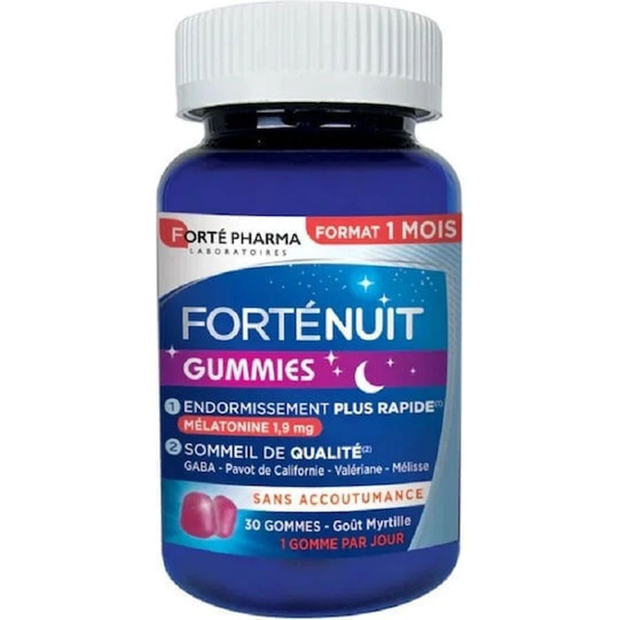 Forte Pharma Forte Nuit добавка для заспокоєння та сну 30 чорничних желейних цукерок: ціни та характеристики