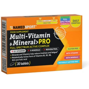 Named Sport Multi-Vitamin & Mineral Pro Multivitamin for Energy & Immune Boost 80mg 30 Tablets