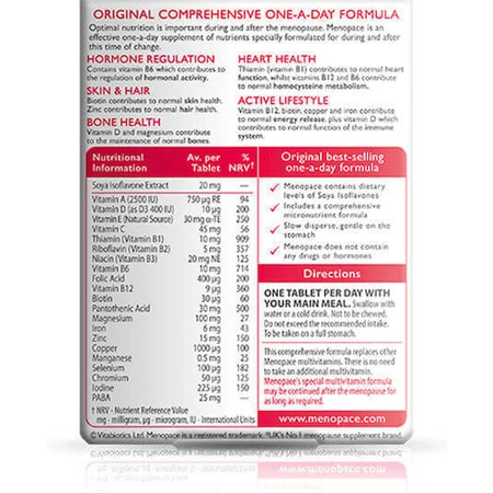 Vitabiotics Menopace Original Daily Support Menopause Supplement 30 табл.: цены и характеристики