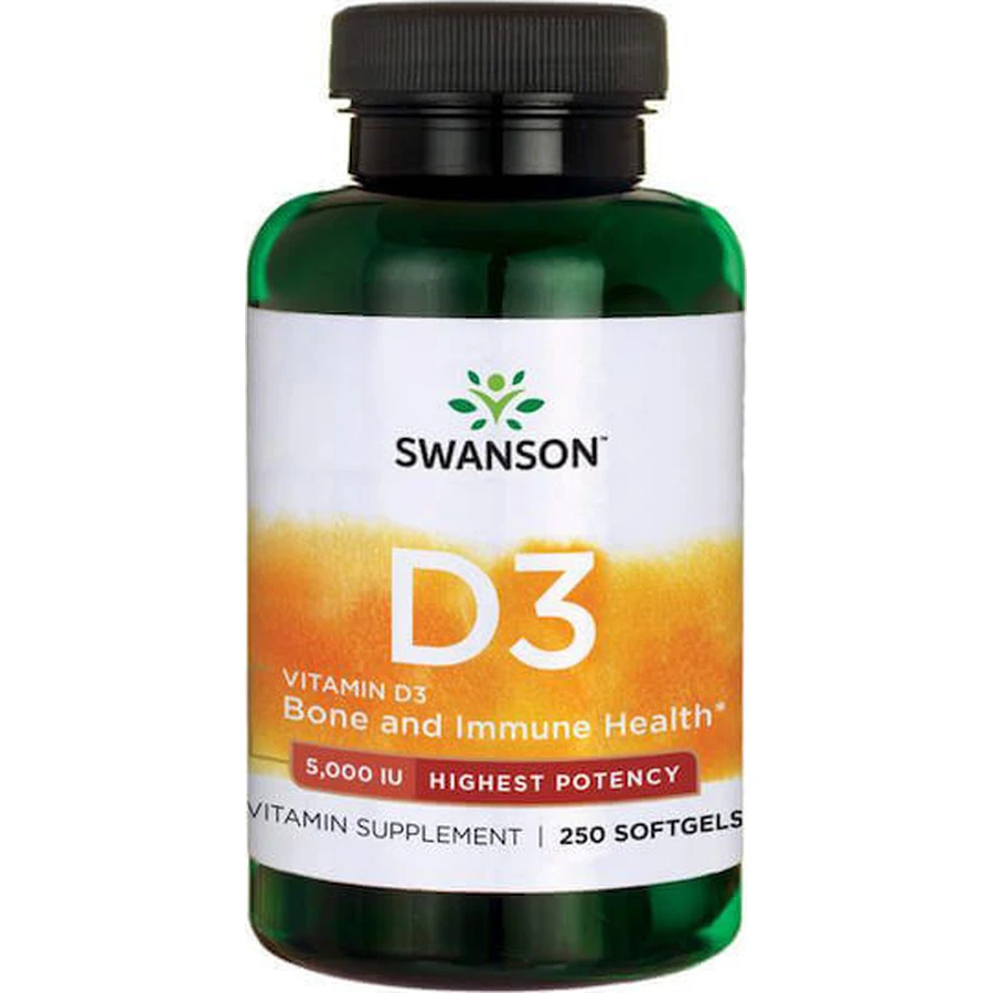 Swanson Vitamin D3 Вітамін для підтримки імунітету та здоров'я яєць 5000iu 250 м'яких гелів: ціни та характеристики