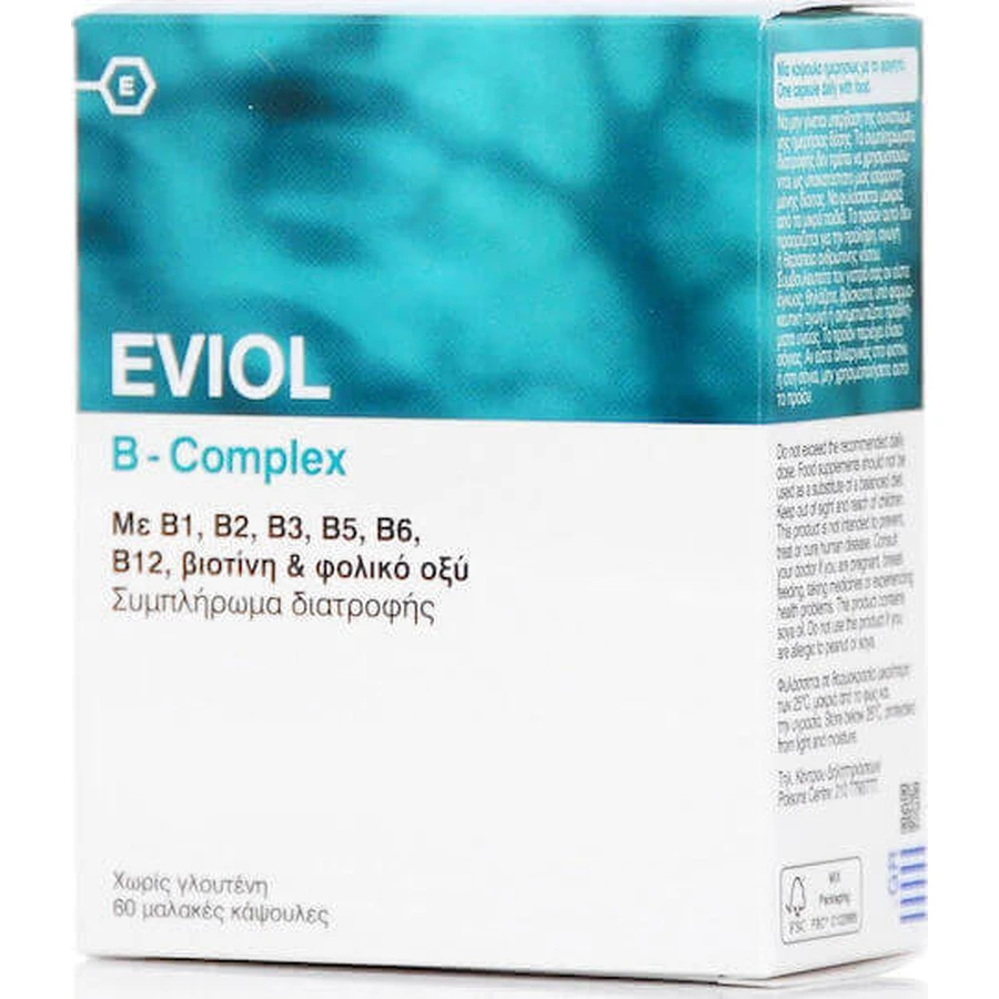 Eviol В-комплекс вітамінів для зміцнення енергії, імунітету та нервової системи 60 м'яких гелів: ціни та характеристики