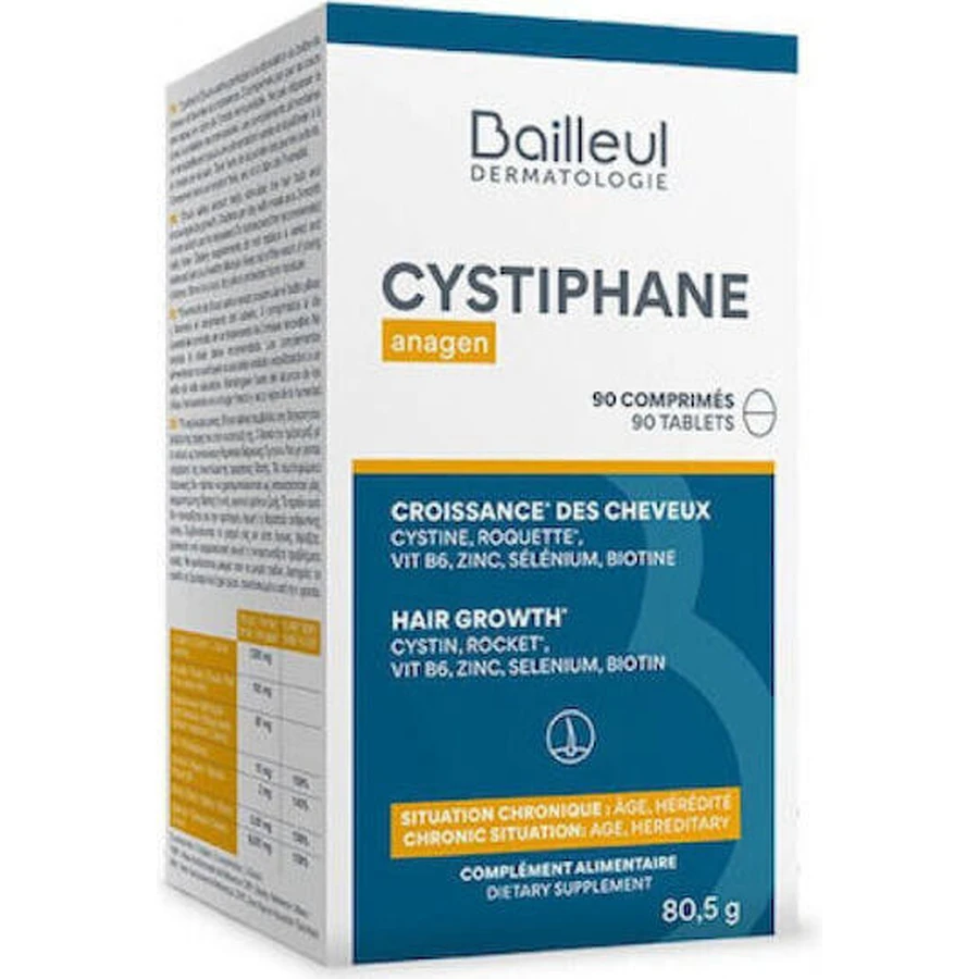 Bailleul Laboratoires Cystiphane Anagen Спеціальна харчова добавка 2 x 45 таблеток: ціни та характеристики