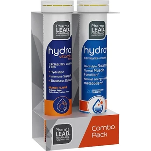 Pharmalead Promo Pack Hydro, Vit. C 1000 мг, вит. D, Цинк Мультивитамин для укрепления иммунитета, кожи и антиоксидантного действия 1000 мг Апельсин 2 x 10 шипучих таблеток