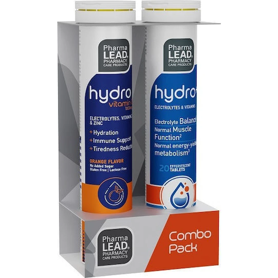 Pharmalead Promo Pack Hydro, Vit. C 1000 мг, вит. D, Цинк Мультивитамин для укрепления иммунитета, кожи и антиоксидантного действия 1000 мг Апельсин 2 x 10 шипучих таблеток: цены и характеристики