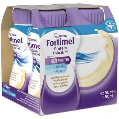 Nutricia Fortimel Екстра спеціальна харчова добавка 4 x 50 мл Ваніль: ціни та характеристики