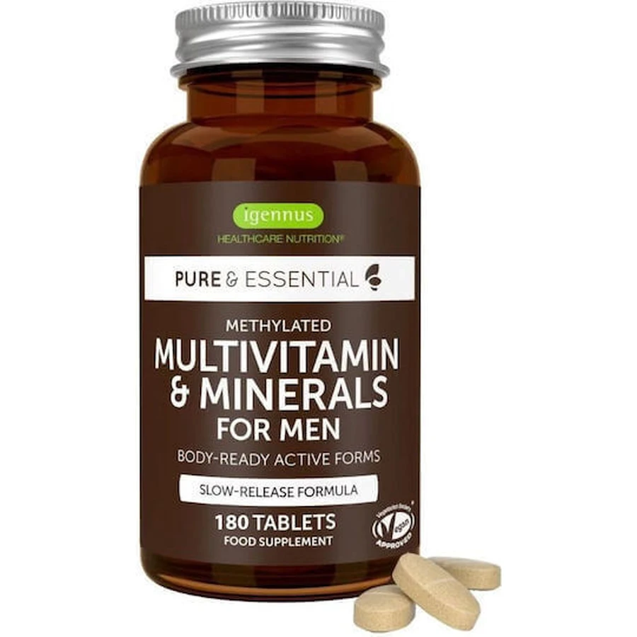 iGennus Multivitamin & Minerals Полівітамінний комплекс для енергії та нервової системи 180 таблеток: ціни та характеристики