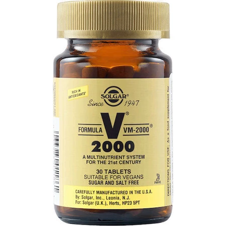 Solgar Formula VM-2000 Мультивитамины для энергии и укрепления иммунной системы 30 x 1 таблетка: цены и характеристики