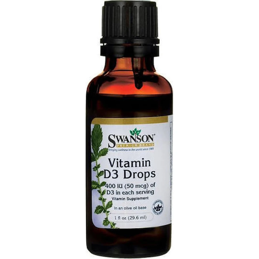 Swanson Vitamin D3 краплі вітамінні для зміцнення імунної системи та здоров'я яєць 400iu 29.6мл: ціни та характеристики