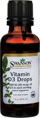 Swanson Vitamin D3 краплі вітамінні для зміцнення імунної системи та здоров'я яєць 400iu 29.6мл