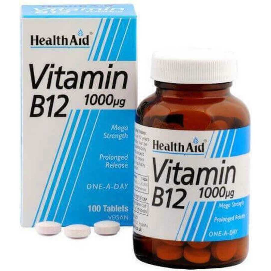 Health Aid B12 100 таблеток Вітамін для здоров'я нервової системи 1000мкг 100 таблеток: ціни та характеристики