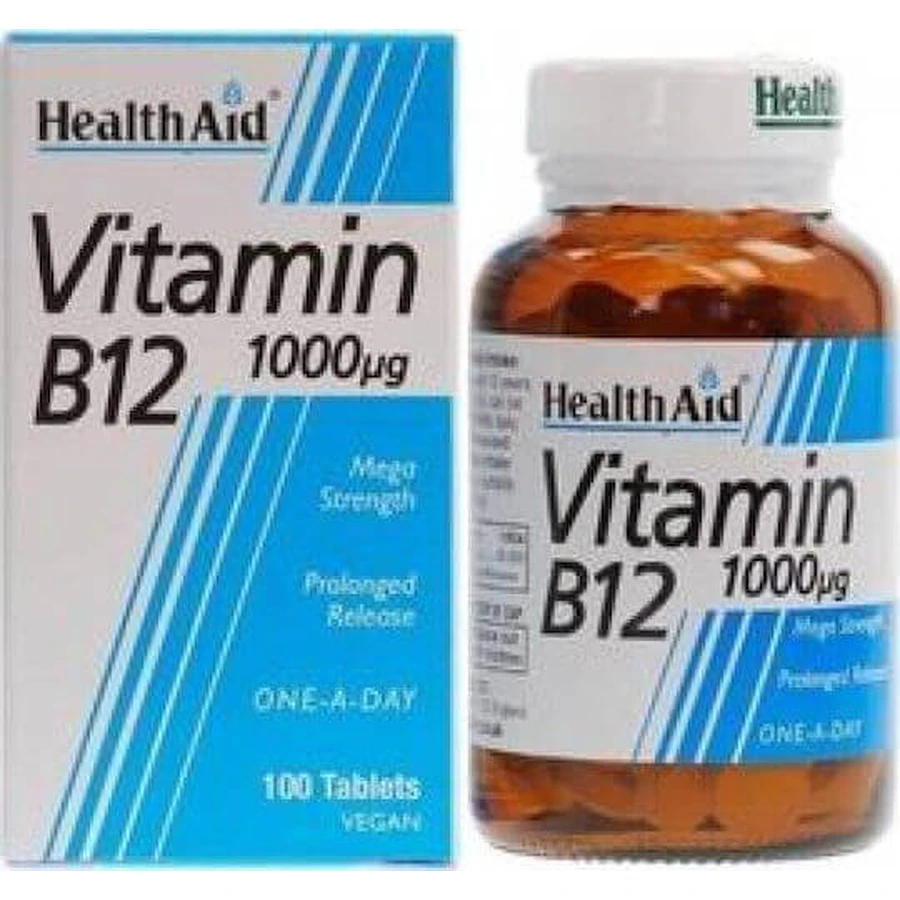 Health Aid B12 100 таблеток Вітамін для здоров'я нервової системи 1000мкг 100 таблеток: ціни та характеристики