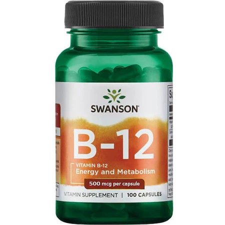 Swanson Vitamin B12 Вітамін для здоров'я нервової системи 500мкг 100 капс.: ціни та характеристики