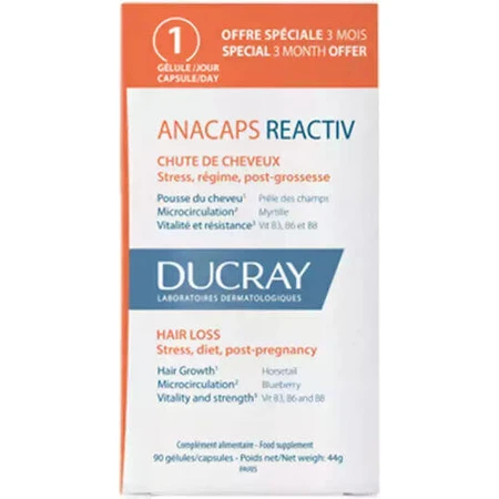 Ducray Anacaps Anacaps Reactiv Специальная пищевая добавка 90 капс: цены и характеристики