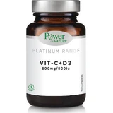 Power Of Nature Vit-C 500 мг + D3 500 МО Вітамін для зміцнення імунітету, шкіри та антиоксидантної дії 500 МО 50 капс.