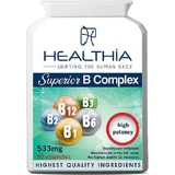 Комплекс вітамінів групи В Healthia Superior для зміцнення енергії, імунітету та нервової системи 533 мг вітамінів 60 капс.