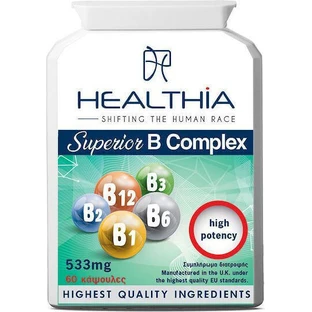 Healthia Superior B Vitamin Complex for Energy, Immune & Nervous System Strengthening 533mg Vitamins 60 caps