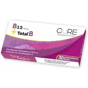 Cure Pharmaceuticals B12 1000мкг + Вітамін групи В для здоров'я нервової системи 1000мг 30шт