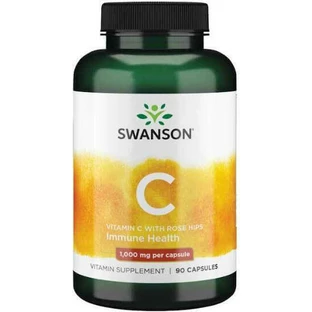 Swanson Vitamin C With Rose Hips Extract Витамин для поддержки иммунитета, кожи и антиоксидантного действия 1000 мг 90 капс