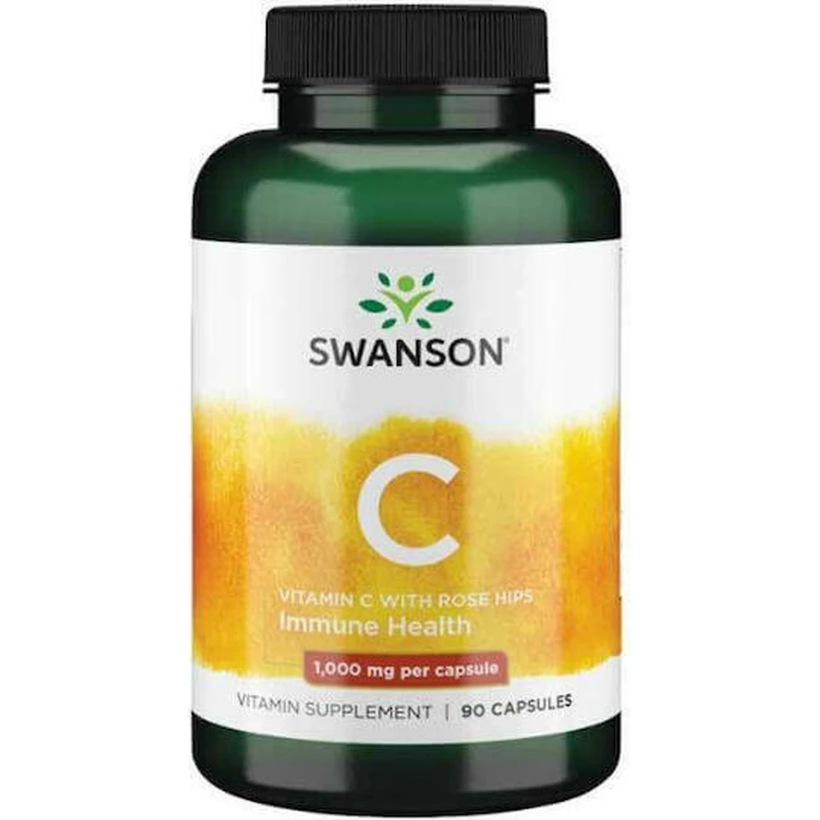 Swanson Vitamin C With Rose Hips Extract Витамин для поддержки иммунитета, кожи и антиоксидантного действия 1000 мг 90 капс: цены и характеристики