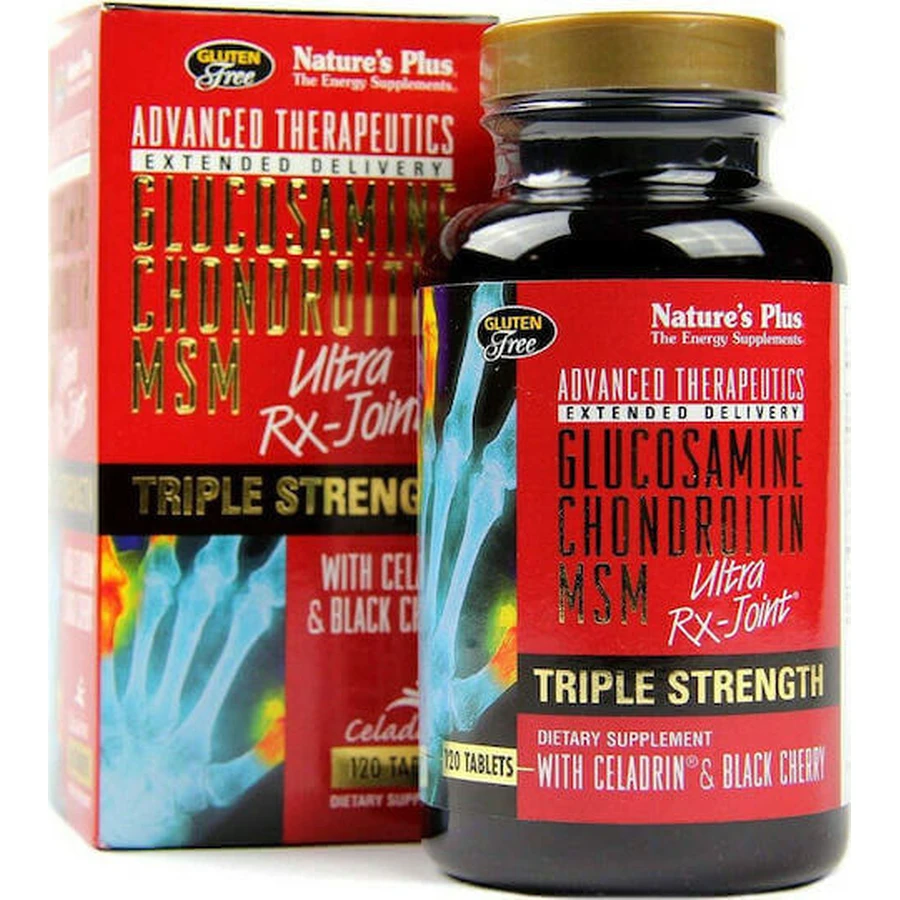 Nature's Plus Triple Strength Тройная сила Ultra Rx-Joint Глюкозамин, хондроитин и MSM добавка для здоровья суставов и костей 120 табл.: цены и характеристики