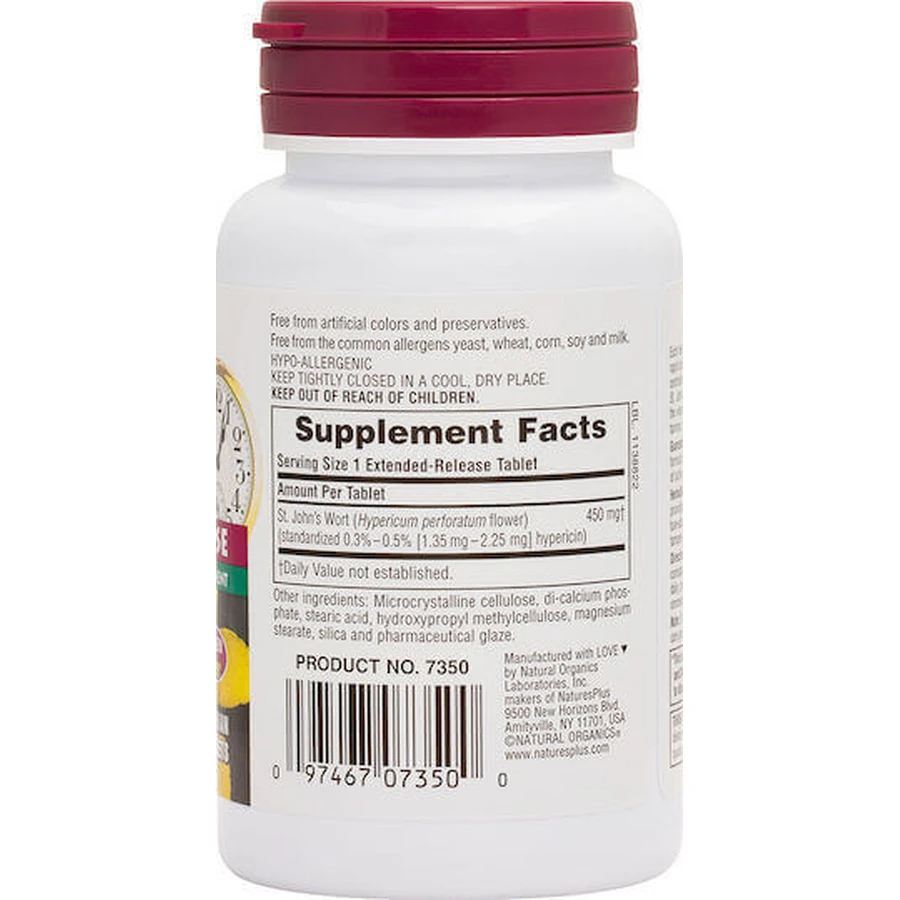 Nature's Plus Herbal Actives St. John's Wort Extended Release 450mg 60 файлов: цены и характеристики