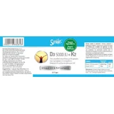 AM Health Smile Vitamin D3 5000iu + K2 Вітамін для зміцнення імунної системи та здоров'я яєць 5000iu 60 капс.